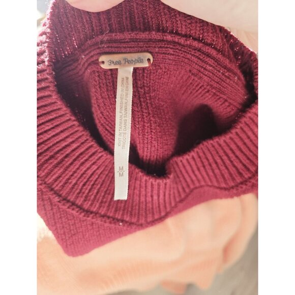 Free People Easy Street Cotton Blend Colorblock Knit Oversize Sweater Jumper M - Picture 9 of 11